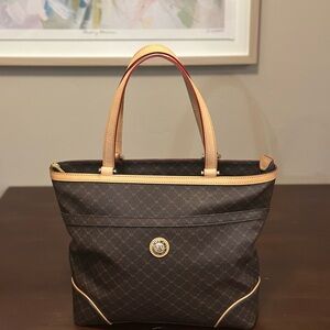 Rioni Monogram Canvas Tote with Leather Trim – Excellent pre-owned Condition